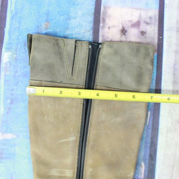 CLARKS Tall Knee-High Leather Boot Side Zip Sz 4.5 - Picture 8 of 9